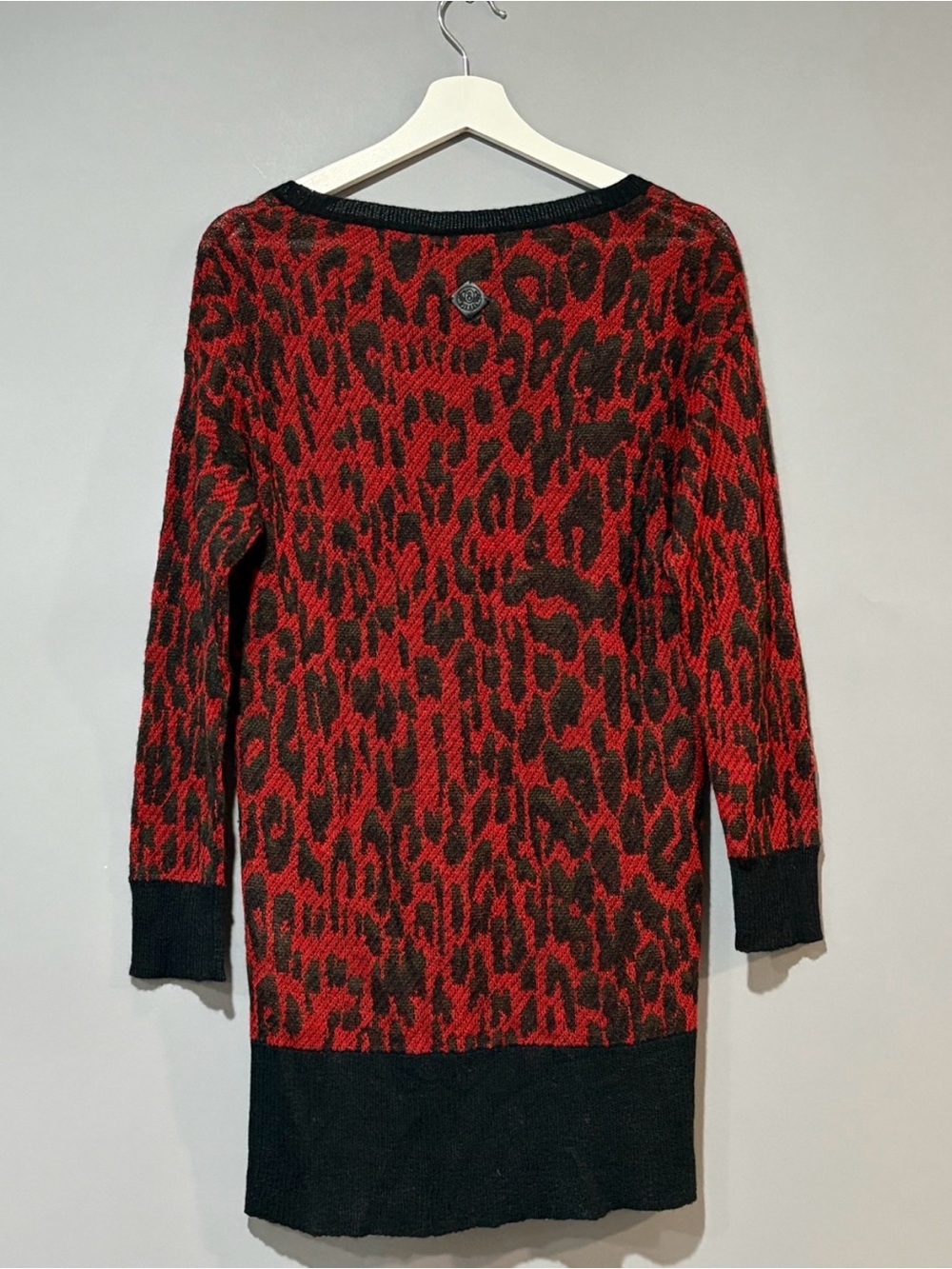 DIESEL Red Leopard 100% Alpaca Wool Crewneck Sweater Size S NWT - Picture 6 of 12